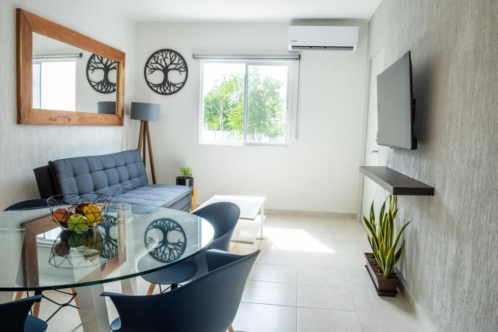 Depto 2 Rec. Con Vista A La Piscina En C. Privada Apartman Playa del Carmen Kültér fotó