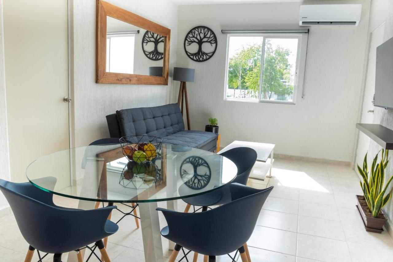 Depto 2 Rec. Con Vista A La Piscina En C. Privada Apartman Playa del Carmen Kültér fotó